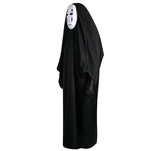 NQYZZFD No Face Man Spirited Away Cosplay-Kostüm Mit Maskenhandschuhen, Gesichtsloser Umhangmantel, Halloween-Karnevalskostüm Für Kinder Und Erwachsene,L,Black NQYZZFD No Face Man Spirited Away Cosplay-Kostüm Mit Maskenhandschuhen, Gesichtsloser Umhangmantel, Halloween-Karnevalskostüm Für Kinder Und Erwachsene,L,Black von NQYZZFD
