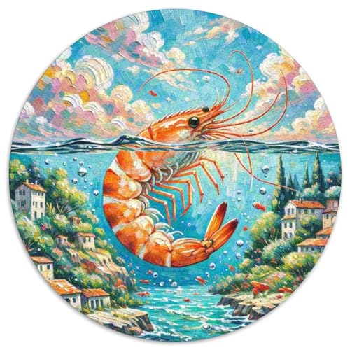 Garnelen 1000 Teile Schwieriges Großes Stressabbau-Spielzeug Tiere Circular Puzzles Für Erwachsene Kinder Pädagogisches 1000pcs (67.5x67.5cm) von NRVASOZHK