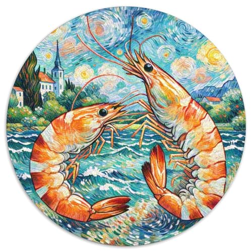 Garnelen 1000 Teile Schwieriges Großes Stressabbau-Spielzeug Tiere Rundes Puzzle Erwachsene Anspruchsvoll Bildungswert 1000pcs (67.5x67.5cm) von NRVASOZHK