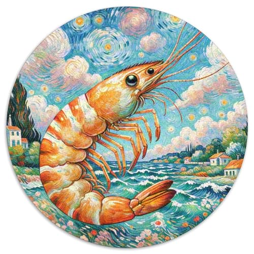 Garnelen 1000 Teile Schwieriges Großes Stressabbau-Spielzeug Tiere Rundes Puzzle Erwachsene Anspruchsvoll Pädagogisches 1000pcs (67.5x67.5cm) von NRVASOZHK