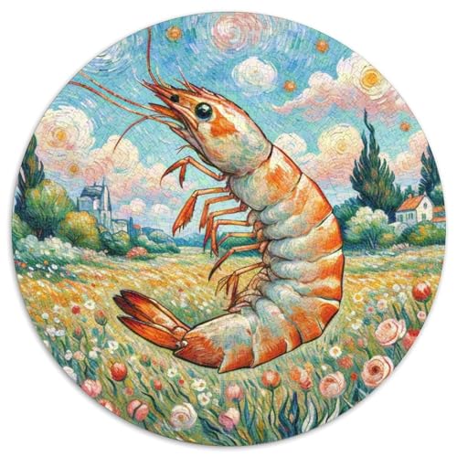 Garnelen 1000 Teile Schwieriges Großes Stressabbau-Spielzeug Tiere Rundes Puzzle Für Kinder Bildungswert Geburtstagsgeschenk 1000pcs (67.5x67.5cm) von NRVASOZHK