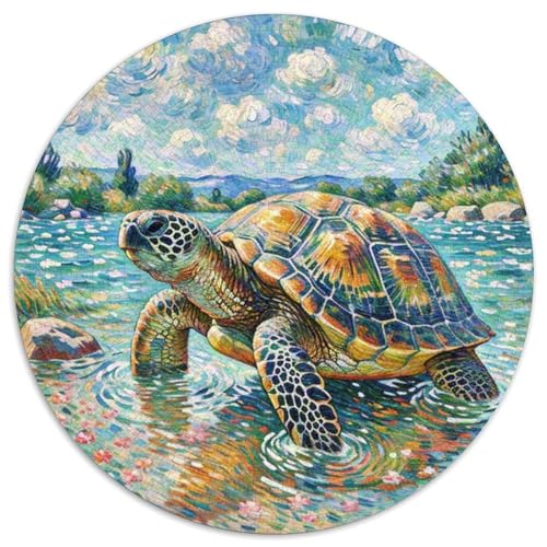 Meeresschildkröte 1000 Teile Schwieriges Großes Stressabbau-Spielzeug Tiere Rundes Puzzle Für Erwachsene Und Kinder Pädagogisches Hohe Qualität 1000pcs (67.5x67.5cm) von NRVASOZHK