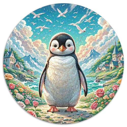 Pinguin 1000 Teile Schwieriges Großes Stressabbau-Spielzeug Tiere Circular Puzzles Für Erwachsene Und Kinder Pädagogisches 1000pcs (67.5x67.5cm) von NRVASOZHK