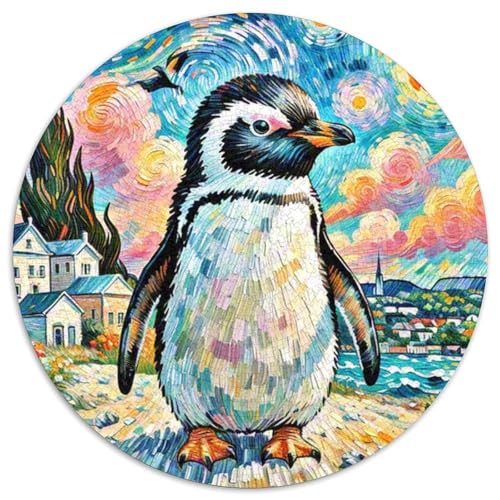 Pinguin 1000 Teile Schwieriges Großes Stressabbau-Spielzeug Tiere Rundes Puzzle Erwachsene Anspruchsvoll Bildungswert Hohe Qualität 1000pcs (67.5x67.5cm) von NRVASOZHK