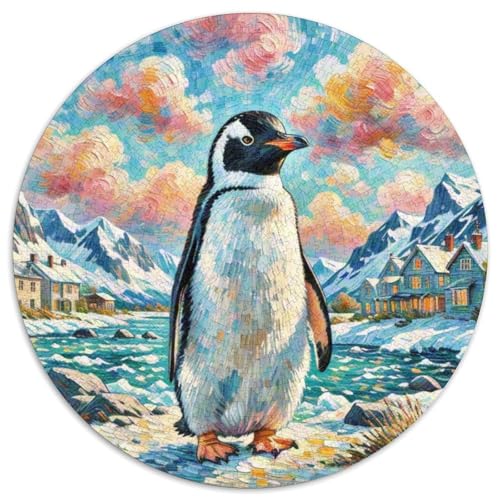 Pinguin 1000 Teile Schwieriges Großes Stressabbau-Spielzeug Tiere Rundes Puzzle Für Kinder Pädagogisches Geburtstagsgeschenk 1000pcs (67.5x67.5cm) von NRVASOZHK