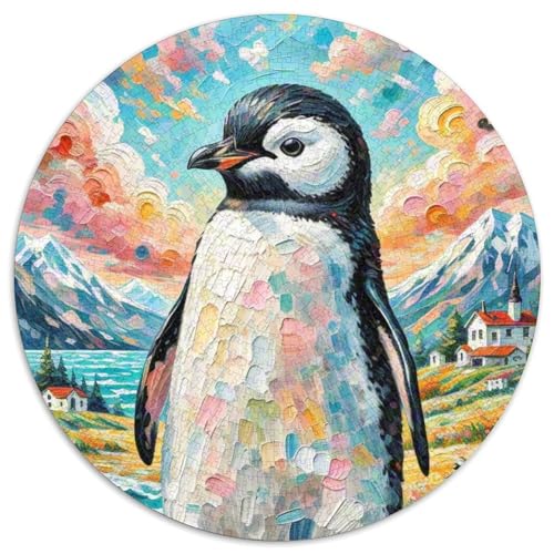 Pinguin 1000 Teile Schwieriges Großes Stressabbau-Spielzeug Tiere Rundes Puzzle Geeignet Ab 12 Jahren Bildungswert 1000pcs (67.5x67.5cm) von NRVASOZHK