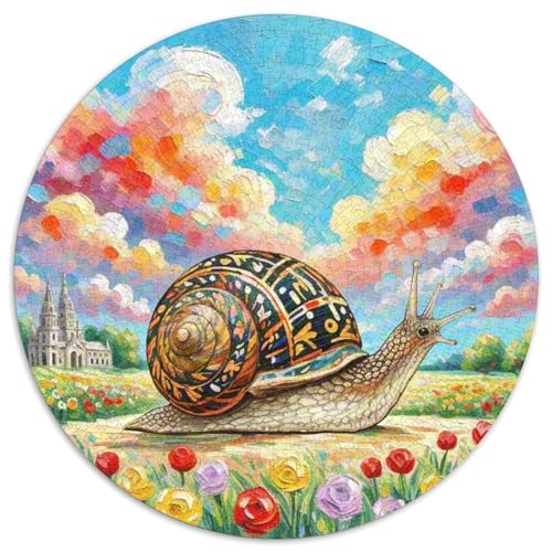 Schnecke 1000 Teile Schwieriges Großes Stressabbau-Spielzeug Tiere Rundes Puzzle Für Erwachsene Und Kinder Bildungswert Geburtstags Weihnachten Geschenke 1000pcs (67.5x67.5cm) von NRVASOZHK