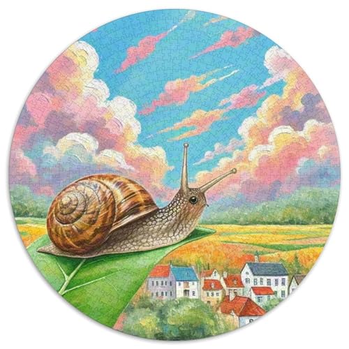 Schnecke 1000 Teile Schwieriges Großes Stressabbau-Spielzeug Tiere Rundes Puzzle Geeignet Ab 12 Jahren Pädagogisches Geburtstags Weihnachten Geschenke 1000pcs (67.5x67.5cm) von NRVASOZHK