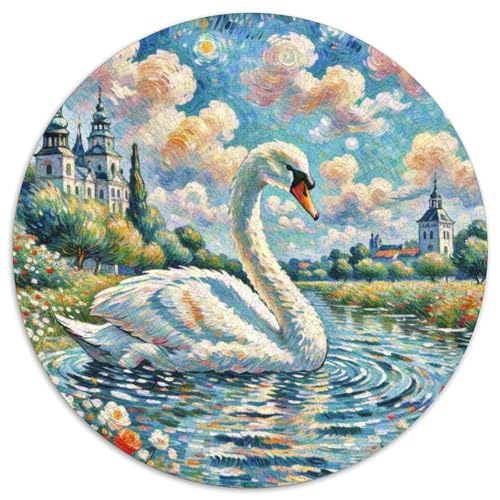 Schwan 1000 Teile Schwieriges Großes Stressabbau-Spielzeug Tiere Rundes Puzzle Für Kinder Pädagogisches Hohe Qualität 1000pcs (67.5x67.5cm) von NRVASOZHK