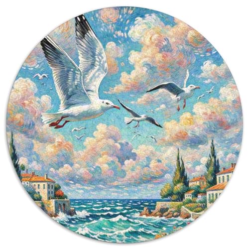 Seemöwe 1000 Teile Schwieriges Großes Stressabbau-Spielzeug Tiere Circular Puzzles Für Erwachsene Und Kinder Pädagogisches Geburtstagsgeschenk 1000pcs (67.5x67.5cm) von NRVASOZHK