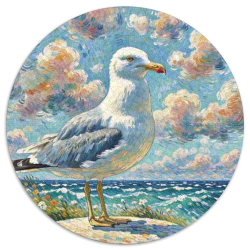Seemöwe 1000 Teile Schwieriges Großes Stressabbau-Spielzeug Tiere Rundes Puzzle Für Kinder Bildungswert 1000pcs (67.5x67.5cm) von NRVASOZHK