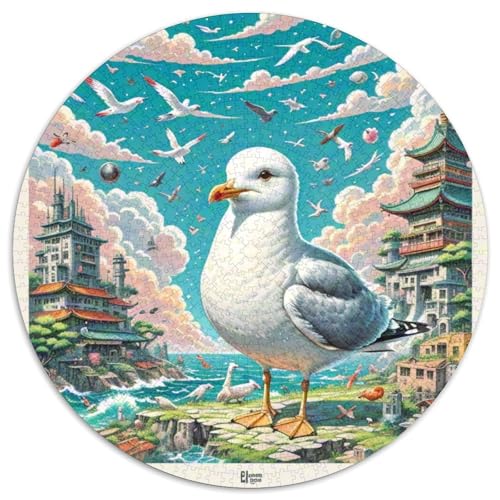 Seemöwe 1000 Teile Schwieriges Großes Stressabbau-Spielzeug Tiere Rundes Puzzle Geeignet Ab 12 Jahren Pädagogisches Hohe Qualität 1000pcs (67.5x67.5cm) von NRVASOZHK
