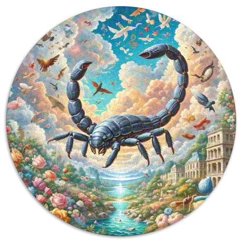 Skorpion 1000 Teile Schwieriges Großes Stressabbau-Spielzeug Tiere Rundes Puzzle Erwachsene Anspruchsvoll Pädagogisches Geburtstagsgeschenk 1000pcs (67.5x67.5cm) von NRVASOZHK