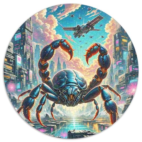 Skorpion 1000 Teile Schwieriges Großes Stressabbau-Spielzeug Tiere Rundes Puzzle Für Kinder Bildungswert Geburtstagsgeschenk 1000pcs (67.5x67.5cm) von NRVASOZHK