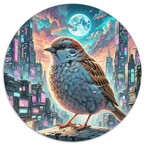 Sparrow 1000 Teile Schwieriges Großes Stressabbau-Spielzeug Tiere Rundes Puzzle Für Erwachsene Kinder Bildungswert 1000pcs (67.5x67.5cm) von NRVASOZHK