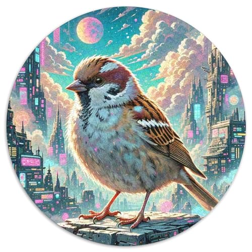 Sparrow 1000 Teile Schwieriges Großes Stressabbau-Spielzeug Tiere Rundes Puzzle Für Erwachsene Kinder Bildungswert 1000pcs (67.5x67.5cm) von NRVASOZHK