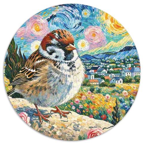 Sparrow 1000 Teile Schwieriges Großes Stressabbau-Spielzeug Tiere Rundes Puzzle Für Kinder Bildungswert Hohe Qualität 1000pcs (67.5x67.5cm) von NRVASOZHK