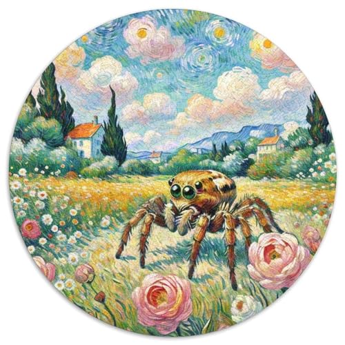 Spinne 1000 Teile Schwieriges Großes Stressabbau-Spielzeug Tiere Rundes Puzzle Für Erwachsene Und Kinder Bildungswert Geburtstags Weihnachten Geschenke 1000pcs (67.5x67.5cm) von NRVASOZHK