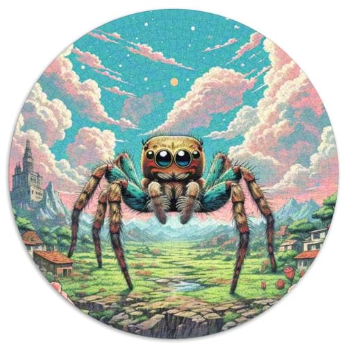 Spinne 1000 Teile Schwieriges Großes Stressabbau-Spielzeug Tiere Rundes Puzzle Für Erwachsene Und Kinder Pädagogisches Geburtstagsgeschenk 1000pcs (67.5x67.5cm) von NRVASOZHK
