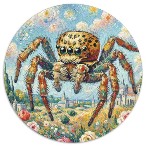 Spinne 1000 Teile Schwieriges Großes Stressabbau-Spielzeug Tiere Rundes Puzzle Geeignet Ab 12 Jahren Pädagogisches Hohe Qualität 1000pcs (67.5x67.5cm) von NRVASOZHK