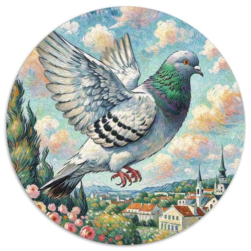 Taube 1000 Teile Schwieriges Großes Stressabbau-Spielzeug Tiere Circular Puzzles Für Erwachsene Kinder Pädagogisches 1000pcs (67.5x67.5cm) von NRVASOZHK