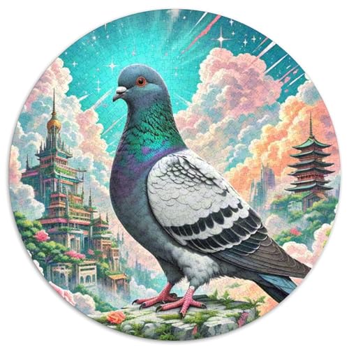 Taube 1000 Teile Schwieriges Großes Stressabbau-Spielzeug Tiere Rundes Puzzle Für Erwachsene Und Kinder Pädagogisches 1000pcs (67.5x67.5cm) von NRVASOZHK