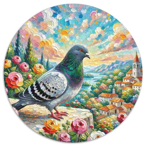 Taube 1000 Teile Schwieriges Großes Stressabbau-Spielzeug Tiere Rundes Puzzle Für Kinder Bildungswert Hohe Qualität 1000pcs (67.5x67.5cm) von NRVASOZHK