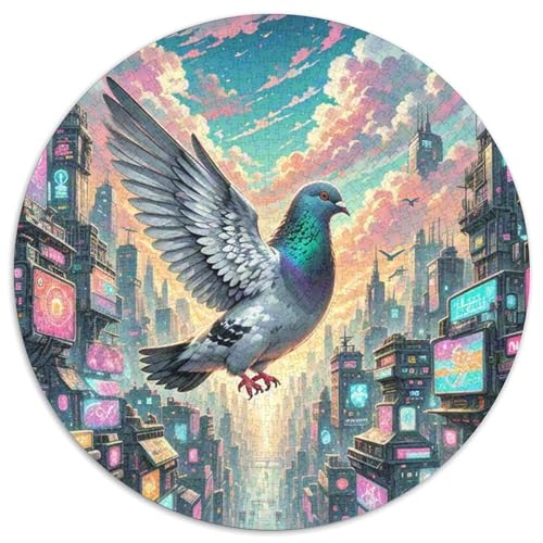 Taube 1000 Teile Schwieriges Großes Stressabbau-Spielzeug Tiere Rundes Puzzle Geeignet Ab 12 Jahren Bildungswert Geburtstags Weihnachten Geschenke 1000pcs (67.5x67.5cm) von NRVASOZHK