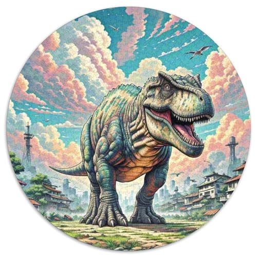 Tyrannosaurus Rex 1000 Teile Schwieriges Großes Stressabbau-Spielzeug Tiere Rundes Puzzle Für Erwachsene Und Kinder Bildungswert Hohe Qualität 1000pcs (67.5x67.5cm) von NRVASOZHK