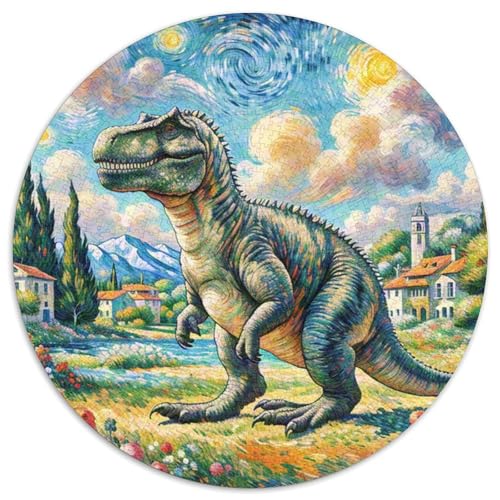 Tyrannosaurus Rex 1000 Teile Schwieriges Großes Stressabbau-Spielzeug Tiere Rundes Puzzle Für Erwachsene Und Kinder Pädagogisches 1000pcs (67.5x67.5cm) von NRVASOZHK
