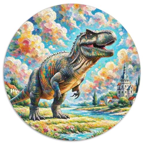 Tyrannosaurus Rex 1000 Teile Schwieriges Großes Stressabbau-Spielzeug Tiere Rundes Puzzle Für Kinder Bildungswert Hohe Qualität 1000pcs (67.5x67.5cm) von NRVASOZHK