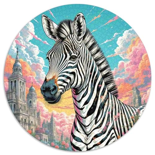 Zebra 1000 Teile Schwieriges Großes Stressabbau-Spielzeug Tiere Circular Puzzles Für Erwachsene Und Kinder Pädagogisches Hohe Qualität 1000pcs (67.5x67.5cm) von NRVASOZHK
