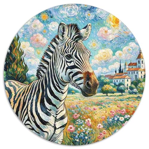 Zebra 1000 Teile Schwieriges Großes Stressabbau-Spielzeug Tiere Rundes Puzzle Für Erwachsene Kinder Pädagogisches Hohe Qualität 1000pcs (67.5x67.5cm) von NRVASOZHK