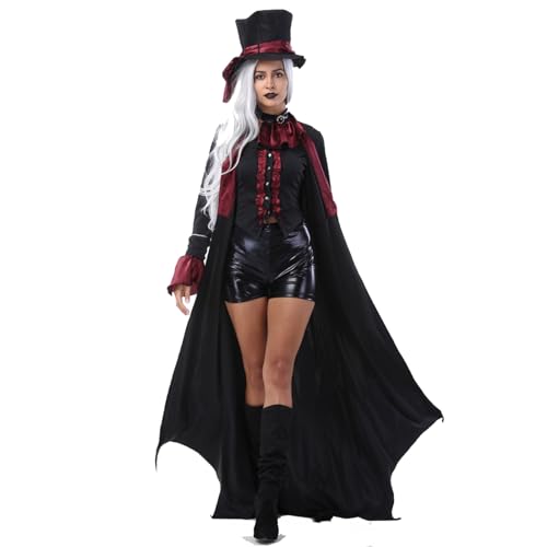 NSASL Unisex Erwachsene Vampir Halloween Kostüm,Mr. Und Mrs. Paar Cosplay-Outfit Mit Umhang Vampir Hexenkleid Kostüme (Color : B, Size : XL) von NSASL