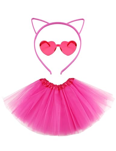 Katzenohren-Haarbänder, Tutu-Set für Erwachsene, Tutus für Damen, Kunststoff, niedliches Katzen-Stirnband, Herz-Brille, Gabby-Partygeschenke, Geburtstagszubehör für Frauen, Halloween-Haarschmuck (Hot Katzenohren-Haarbänder, Tutu-Set für Erwachsene, Tutus für Damen, Kunststoff, niedliches Katzen-Stirnband, Herz-Brille, Gabby-Partygeschenke, Geburtstagszubehör für Frauen, Halloween-Haarschmuck (Hot von NSODREEM