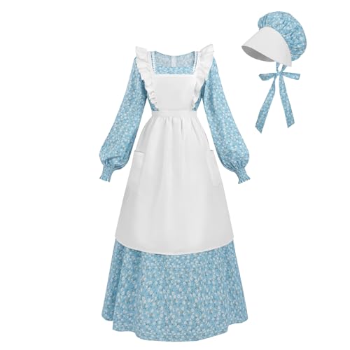 NSPSTT Prärie-Kleid für Damen, Kolonialkleid, Prärie, Amish-Kostüm für Erwachsene, Blau, Größe XXL NSPSTT Prärie-Kleid für Damen, Kolonialkleid, Prärie, Amish-Kostüm für Erwachsene, Blau, Größe XXL von NSPSTT