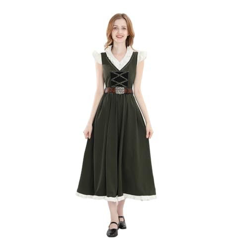 NSPSTT Renaissance-Kleid, mittelalterliches Kleid für Damen, viktorianische Kostüme für Damen, Mittelalter-Outfit, 3-teiliges Set, Grün , M NSPSTT Renaissance-Kleid, mittelalterliches Kleid für Damen, viktorianische Kostüme für Damen, Mittelalter-Outfit, 3-teiliges Set, Grün , M von NSPSTT