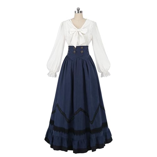 NSPSTT Viktorianisches Kleid für Damen, Renaissance-Kostüm, Mittelalter-Outfit, Maxiröcke, Bluse, 2-teiliges Set NSPSTT Viktorianisches Kleid für Damen, Renaissance-Kostüm, Mittelalter-Outfit, Maxiröcke, Bluse, 2-teiliges Set von NSPSTT