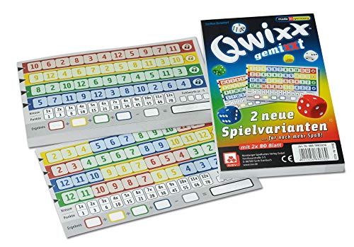 NSV - 4033 - QWIXX - gemixxt - Zusatzblöcke 2er Set - Würfelspiel von NSV