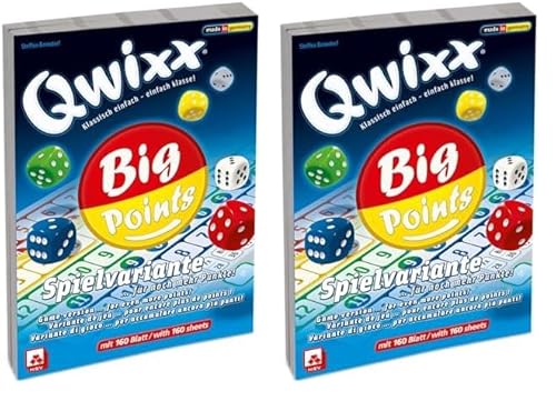 NSV - 4039 - QWIXX - Big Points - Zusatzblöcke 2er Set - Würfelspiel (Packung mit 2) von NSV