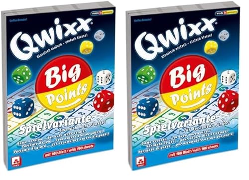 NSV - 4039 - QWIXX - Big Points - Zusatzblöcke 2er Set - Würfelspiel (Packung mit 2) von NSV