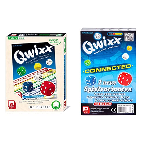 NSV 5301 Qwixx - Natureline Spiel, bunt & 4086 Qwixx Connected 2 Zusatzblöcke von NSV