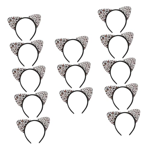 NTALJC 14pcs Leopard Katze Ohrstirnband niedlicher Cartoon Party Kopfschmuck für Erwachsene von NTALJC