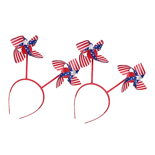 NTALJC 2pcs Independence Day Windmill Stirnband für Partyfoto -Requisiten aus sicherem Material einzigartiger Kopfschmuck Dekorationen von NTALJC