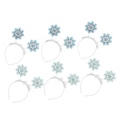 NTALJC 6pcs Glitter Pulver Pulver Schneeflockenkopfschmuck Jungen und Mädchen Party Haarband einzigartige kreative Jungen und Mädchen Kopfschmuck Dekor von NTALJC