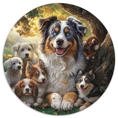 Australischer Schäfer 1000 Stück DIY Rund Jigsaw Puzzle Für Erwachsene Kinder Schwieriges Unmögliches Puzzle Für Hohe Qualität Aus Recycelten Materialien Pädagogisches 1000pcs (67.5x67.5cm) von NTBSDVKDO