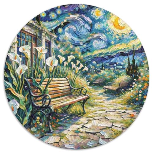Calla Lilie Puzzles 1000 Teile Künstlerisches Pflanze Circular Puzzle Für Erwachsene Schwieriges Präzise Schnittführung Stressfreisetzung Spielzeug 1000pcs (67.5x67.5cm) von NTBSDVKDO