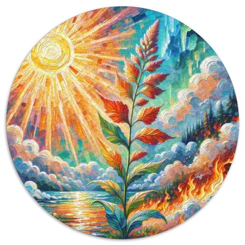 Coleus Blume Rundes 1000 Puzzle DIY Rund Jigsaw Puzzle Für Erwachsene Und Kinder Ab 12 Jahren Schwieriges Präzise Schnittführung Pädagogisches 1000pcs (67.5x67.5cm) von NTBSDVKDO