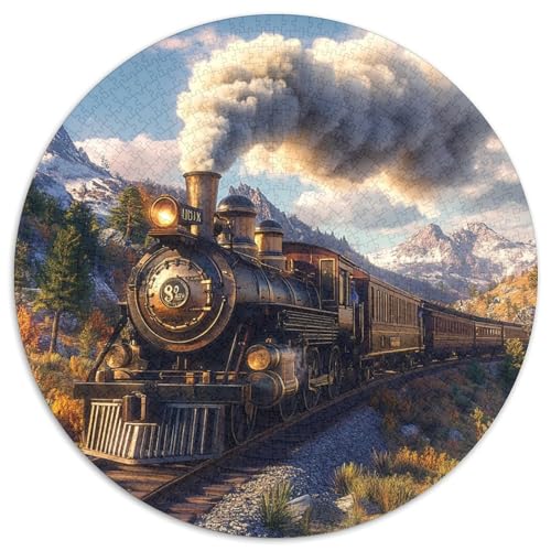 Dampfzug Puzzles 1000 Teile Künstlerisches Circular Puzzle Für Erwachsene Und Kinder Ab 12 Jahren Großes Hohe Qualität Aus Recycelten Materialien Pädagogisches 1000pcs (67.5x67.5cm) von NTBSDVKDO