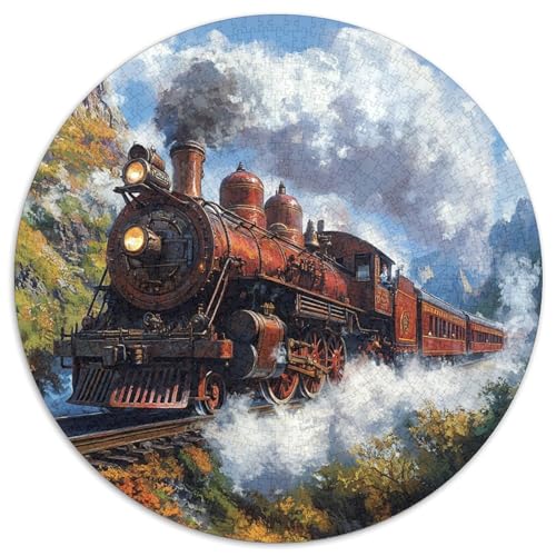 Dampfzug Puzzles 1000 Teile Künstlerisches Rund Jigsaw Puzzle Für Erwachsene Und Kinder Ab 12 Jahren Schwieriges Unmögliches Puzzle Für Präzise Schnittführung Bildungswert 1000pcs (67.5x67.5cm) von NTBSDVKDO